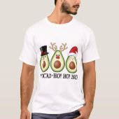 Kerst Avocado Frosty, Rudolph en Santa T-shirt (Voorkant)