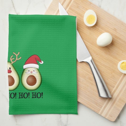 Kerst Avocado Frosty, Rudolph en Santa Theedoek (Quarter Fold)