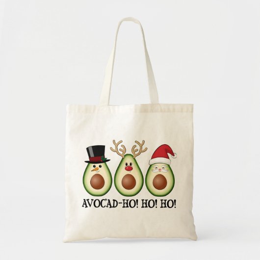 Kerst Avocado Frosty, Rudolph en Santa Tote Bag (Voorkant)