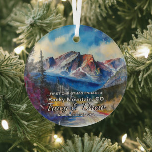 Kerst avontuur Rocky Mountain Colorado Engage Glas Ornament