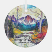 Kerst avontuur Rocky Mountain Colorado Engage Glas Ornament (Voorkant)