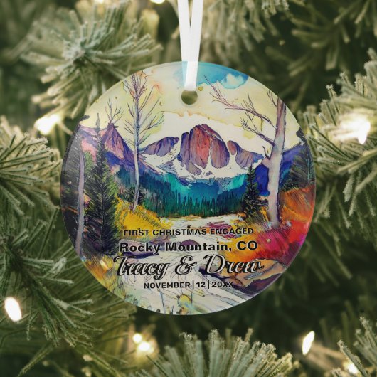 Kerst avontuur Rocky Mountain Colorado Engage Glas Ornament (Insitu)