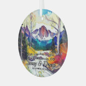 Kerst avontuur Rocky Mountain Colorado Engage Glas Ornament (Voorkant links)