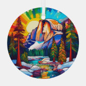 Kerst Avontuur Verjaardag Glas Yosemite Glas Ornament (Achterkant)