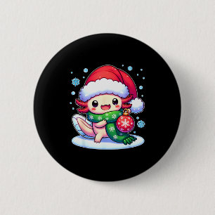 Kerst Axolotl Grappig Schattig Kerstmis Grappig Ke Ronde Button 5,7 Cm