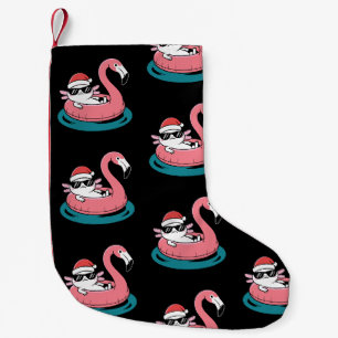 Kerst Axolotl Kerstman Hoed Flamingo Zwembad Vlot Kleine Kerstsok