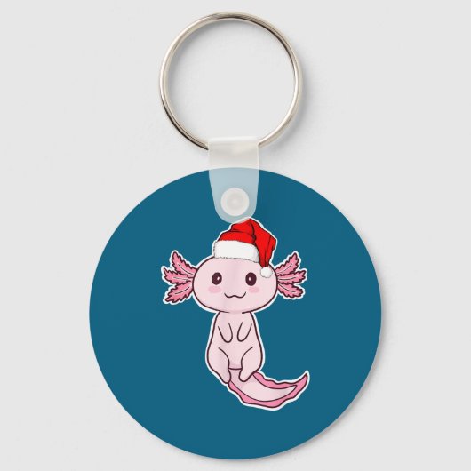 Kerst Axolotl Sleutelhanger (Voorkant)