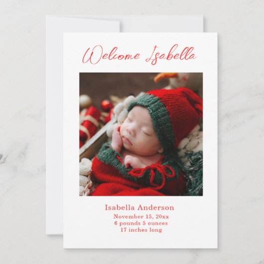 Kerst Baby Aankondiging (Voorkant)