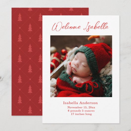 Kerst Baby Aankondiging (Voorkant / Achterkant)