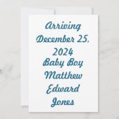 Kerst Baby Aankondiging Kerstman Ooievaar (Achterkant)