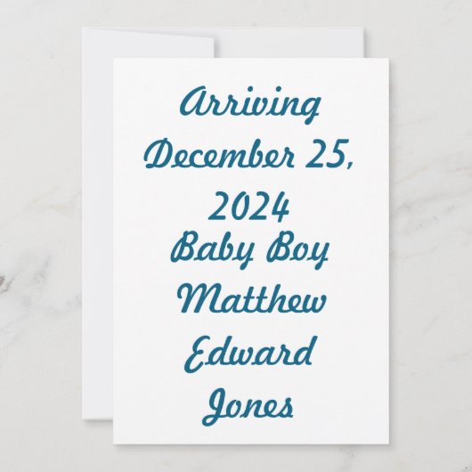 Kerst Baby Aankondiging Kerstman Ooievaar (Achterkant)