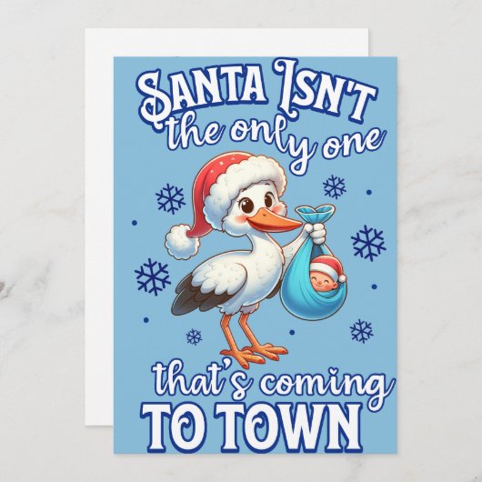 Kerst Baby Aankondiging Kerstman Ooievaar (Voorkant / Achterkant)