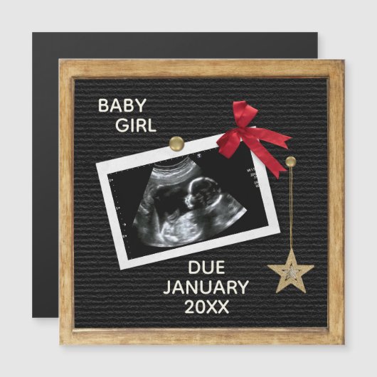 Kerst Baby Aankondiging Letter Board Magnet (Voorkant / Achterkant)