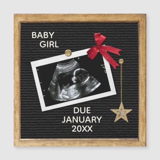 Kerst Baby Aankondiging Letter Board Magnet (Voorkant)