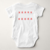 Kerst baby body met rode sneeuwvlakdesign. romper (Achterkant)