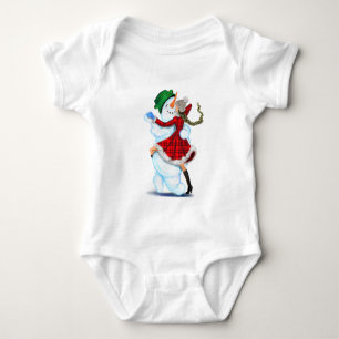 Kerst Baby Body Snowman en Meisje Dansen Romper