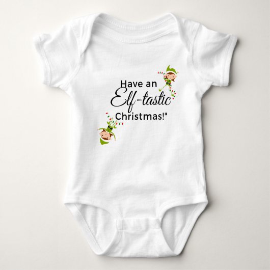 Kerst Baby Bodysuit - Elf Tastic 2 (Voorkant)
