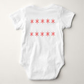 Kerst Baby Bodysuit met Red Snowflake Design. (Achterkant)