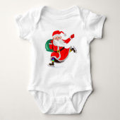 Kerst Baby Bodysuit Santa met Gift (Voorkant)