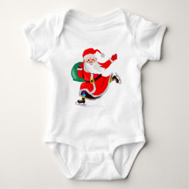 Kerst Baby Bodysuit Santa met Gift
