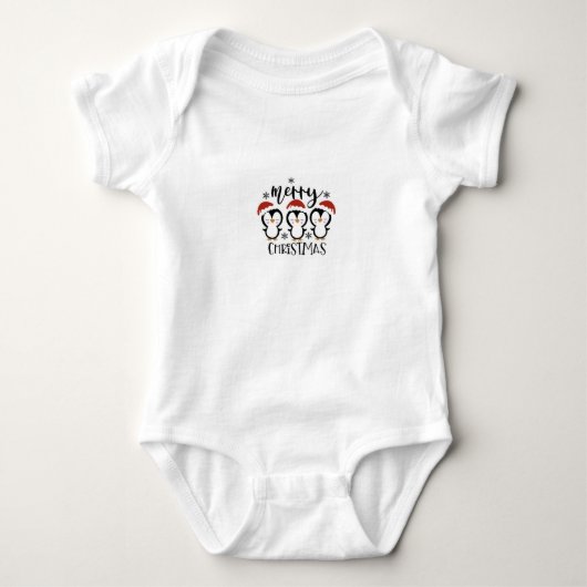 Kerst Baby Bodysuits met Schattigee Vakantie Desig (Voorkant)