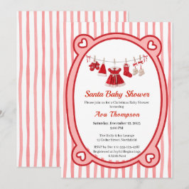 Kerst Baby Borrel | Kleren van de Kerstman Rood &  Kaart
