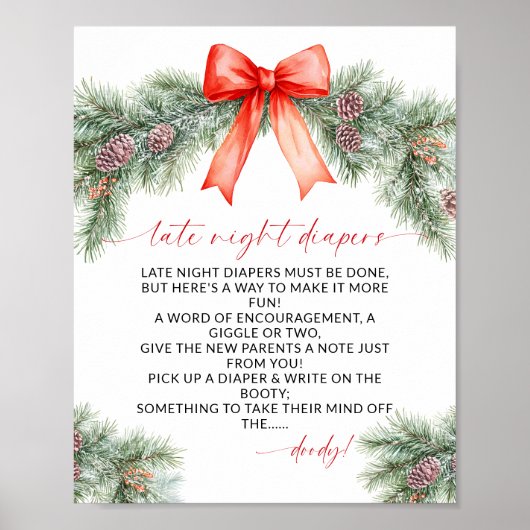 Kerst Baby Borrel 's Nachts Luiers Poster (Voorkant)