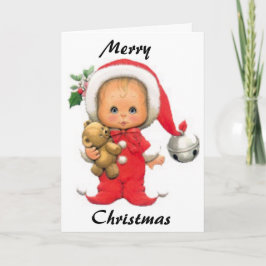 Kerst Baby Elf en Teddy Feestdagen Kaart