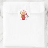 Kerst Baby Elf en Teddy Ronde Sticker (Tas)
