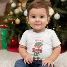 Kerst Baby Elf op maat baby t-shirt