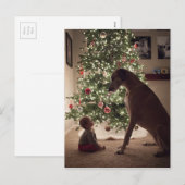 Kerst Baby en hond beste vriend Feestdagenkaart (Voorkant / Achterkant)