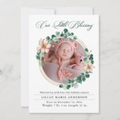 Kerst Baby Eucalyptus Poinsettia Foto Feestdagenkaart (Voorkant)