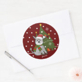 Kerst baby ezel en aangepaste tekst / naam ronde sticker (Envelop)