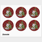 Kerst baby ezel en aangepaste tekst / naam ronde sticker (Vel)