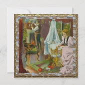 Kerst baby foto van Santa's eerste bezoek Kaart (Voorkant)