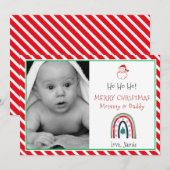 Kerst Baby foto voor mama papa vakantie Kaart (Voorkant / Achterkant)