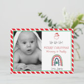 Kerst Baby foto voor mama papa vakantie Kaart (Staand voorkant)