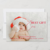 Kerst baby geboorteaankondiging & Dank je kaart (Voorkant)