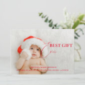 Kerst baby geboorteaankondiging & Dank je kaart (Staand voorkant)