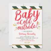Kerst Baby Het is koud buiten Baby shower Kaart (Voorkant)