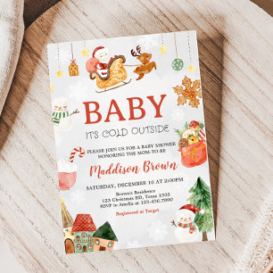 Kerst Baby Het is koud buiten Baby shower Kaart