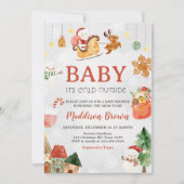 Kerst Baby Het is koud buiten Baby shower Kaart (Voorkant)