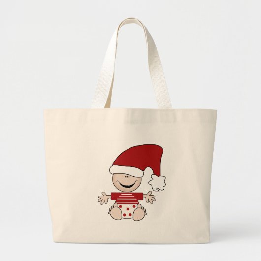 Kerst Baby in Stocking Pet Tshirts en Geschenken Grote Tote Bag (Voorkant)