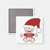 Kerst Baby in Stocking Pet Tshirts en Geschenken Magneet (Voorkant / Achterkant)