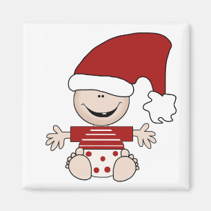 Kerst Baby in Stocking Pet Tshirts en Geschenken Magneet