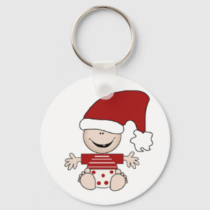 Kerst Baby in Stocking Pet Tshirts en Geschenken Sleutelhanger