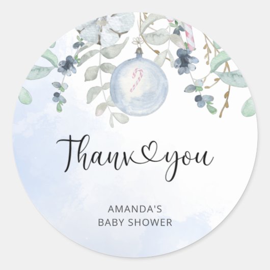 Kerst Baby is het koud buiten Ronde Sticker (Voorkant)