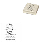 Kerst Baby Jesus in Manger Groeten Rubberstempel (Gestempeld)