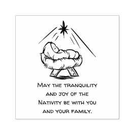 Kerst Baby Jesus in Manger Groeten Rubberstempel