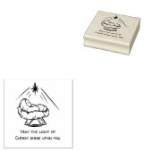 Kerst Baby Jesus in Manger Licht van Christus Rubberstempel (Gestempeld)